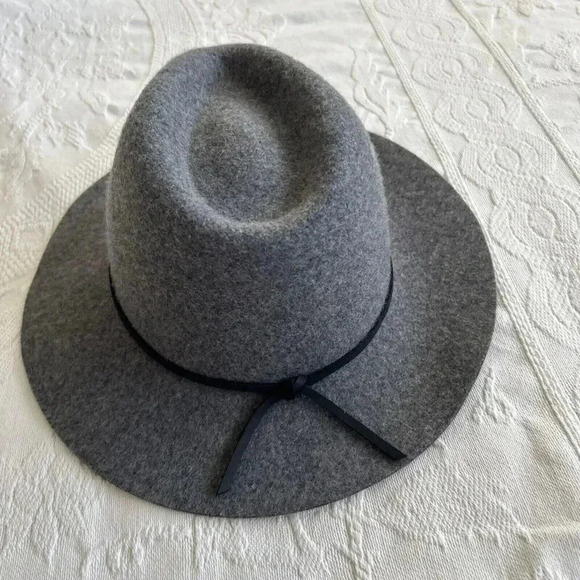 Brixton Unisex Wesley Fedora Size Small 7 Gray Wool & Leather Timeless Classic - Picture 2 of 9